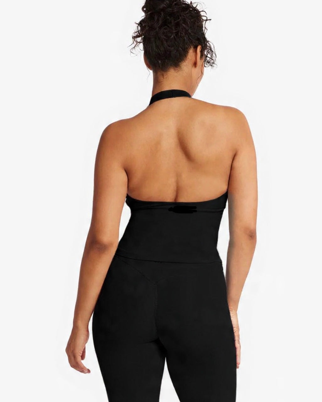 Wrap Halter Active Tank Top- Black