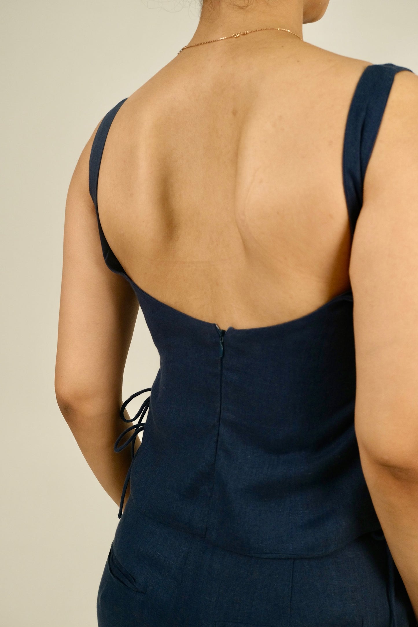 Blue Tie-up Top