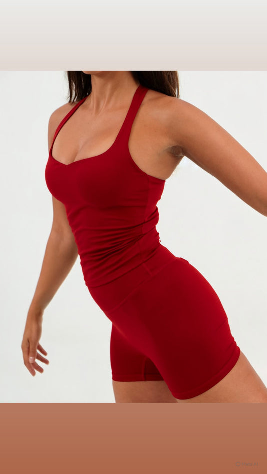 Sweetheart Racerback Tank—Chilli