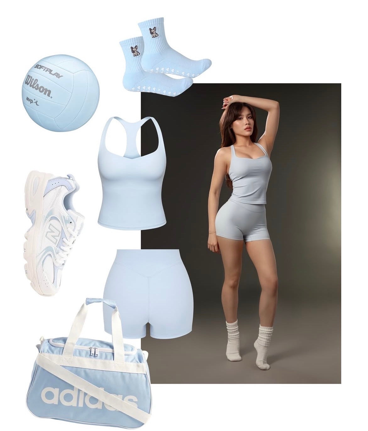 Soft sculpt Shorts—Sky