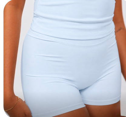 Soft sculpt Shorts—Sky