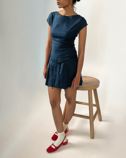 Blue Skater Skirt
