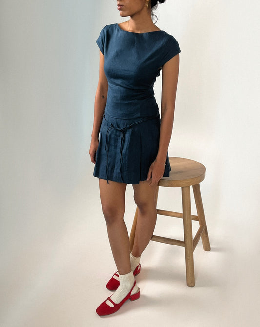 Blue Skater Skirt