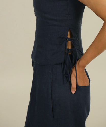 Blue Tie-up Top